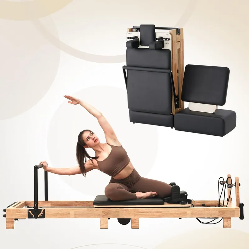 PAETA Wooden Foldable Pilates Reformer Machine with Springs
